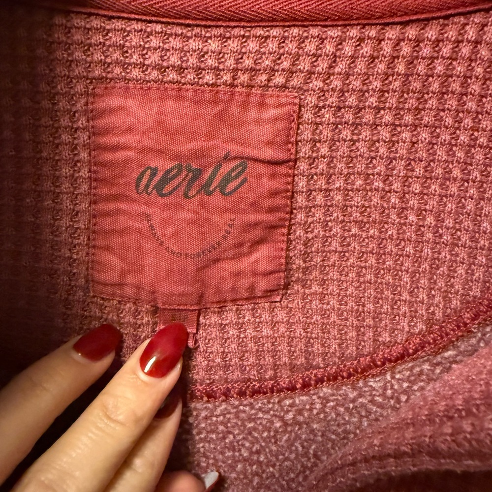 Aerie Textured Red Knit Top - Picture 2 of 3